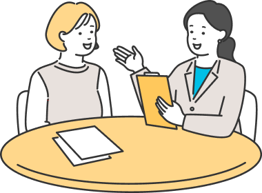 画像:相談員と面談する様子